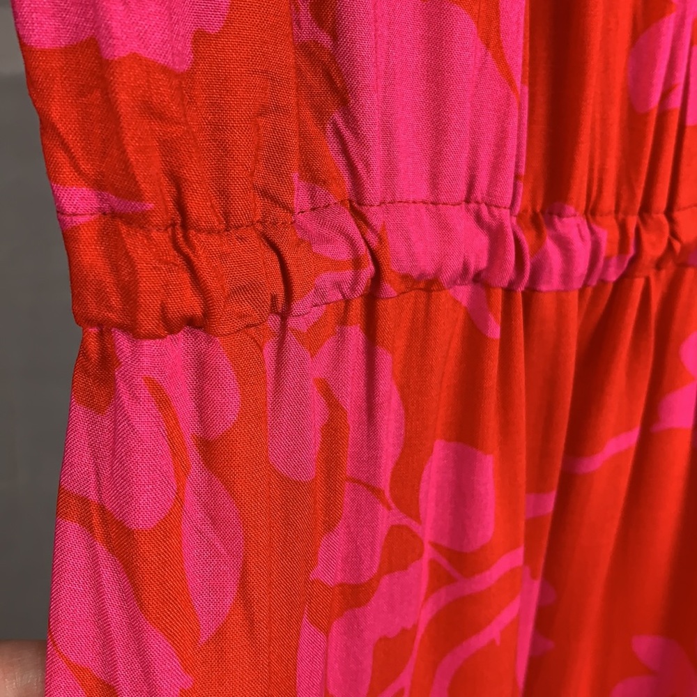 Boho Chic Floral V-Neck Button Tiered Toe Waist Maxi Dress - Picture 12 of 16